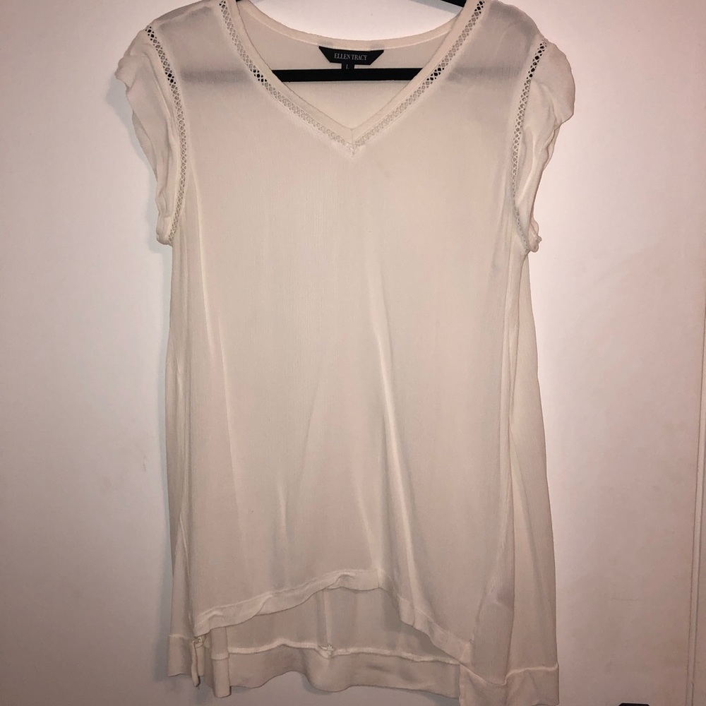 White Short sleeve loose shirt